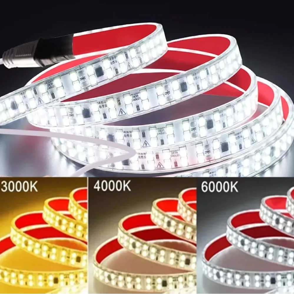 AC220V Led Strip Light 2835 240LEDs/M IP68 Waterproof Outdoor 230V Volt Diode Tape Adhesive with IC Flexible Soft Lamp 1M-30M