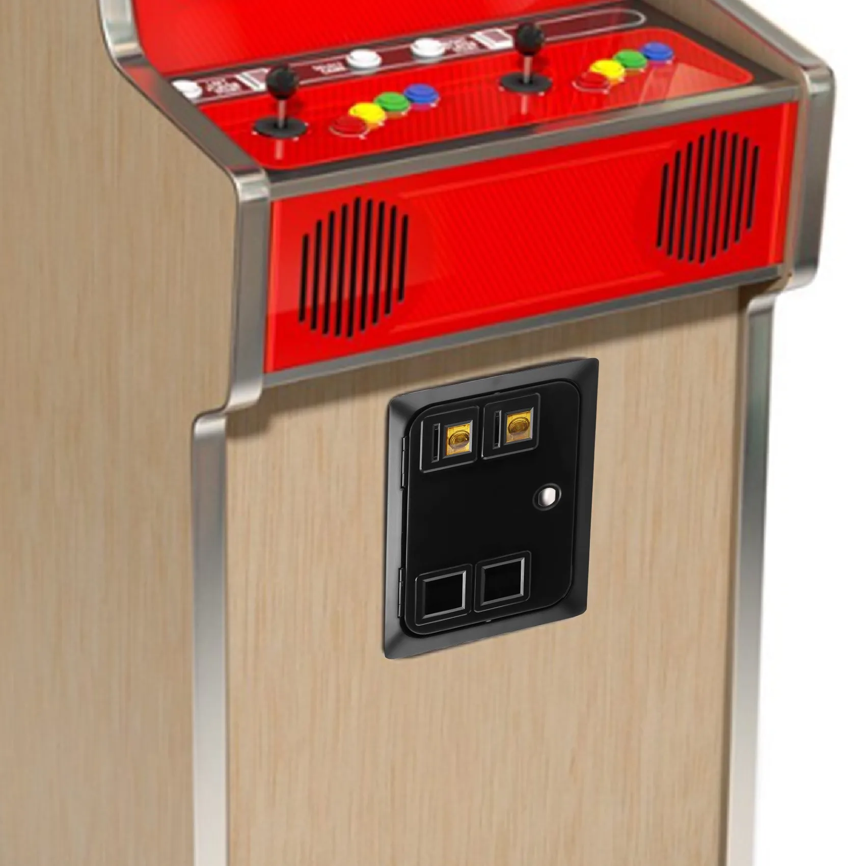 Máquina de juego Arcade para Pinball, puerta de moneda de dos entradas, 2 ranuras