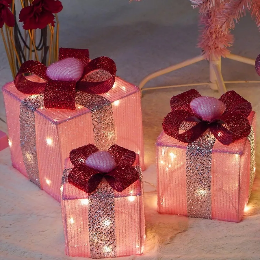 Set Of 3 Lighted Gi…