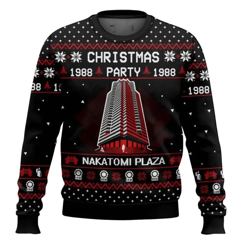 Hans Gruber otoño Nakatomi Plaza Die Hard Ugly suéter de Navidad regalo Santa Claus pulóver hombres sudadera 3D y Top otoño