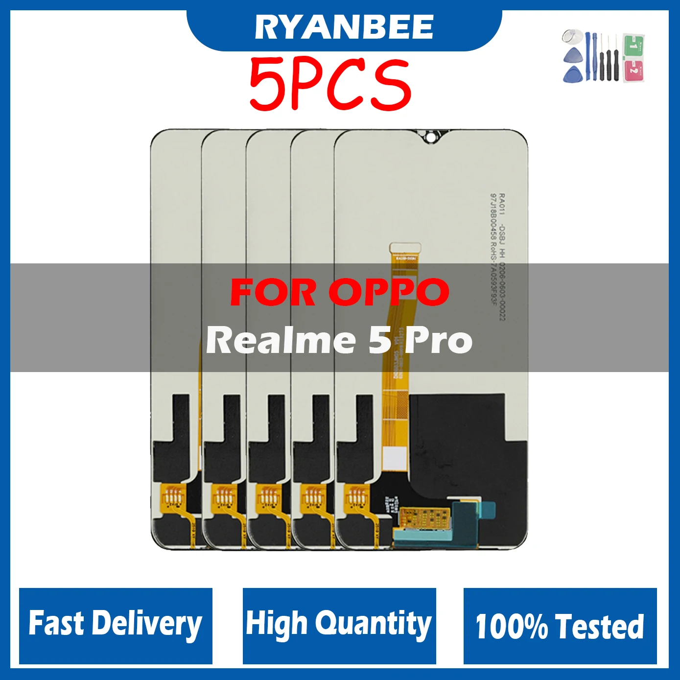 

5Pcs/Lot LCD For OPPO Realme 5 Pro LCD Sisplay Touch Panel Screen Sensor Assembly For Realme 5 Pro RMX1971 Display Screen