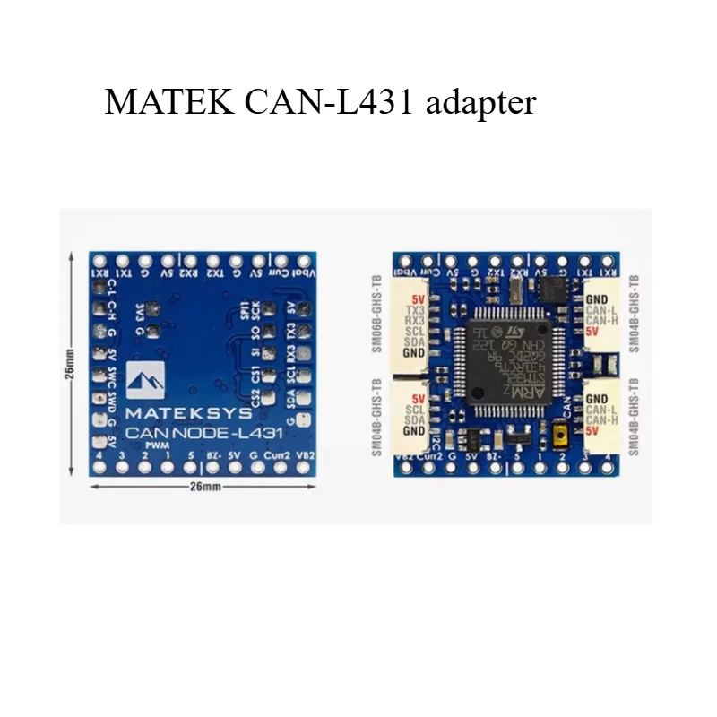 

MATEK AP_PERIPH CAN NODE L431 адаптер 26X26 ArduPilot GNSS STM32L431RCT6