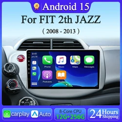 Android 15 Car Stereo Radio Multimedia Wireless Carplay Android Auto For HONDA FIT JAZZ 2008 2009 2010 2011 2012 2013 2 AUto GPS