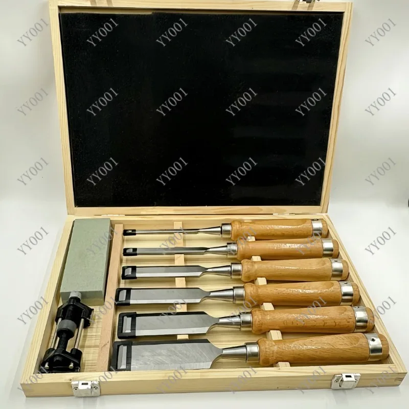 

High‑Grade Wooden Case Woodworking Chisel Set Professional Flat & Carving Chisels Kit