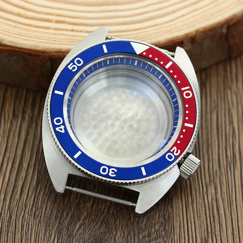 41mm Mechanical Watch Cases NH36 Sapphire Glass 3.8 o'clock Screw Crown For seiko Mod NH35 NH36 4R Abalone Tuna Turtle Men Case