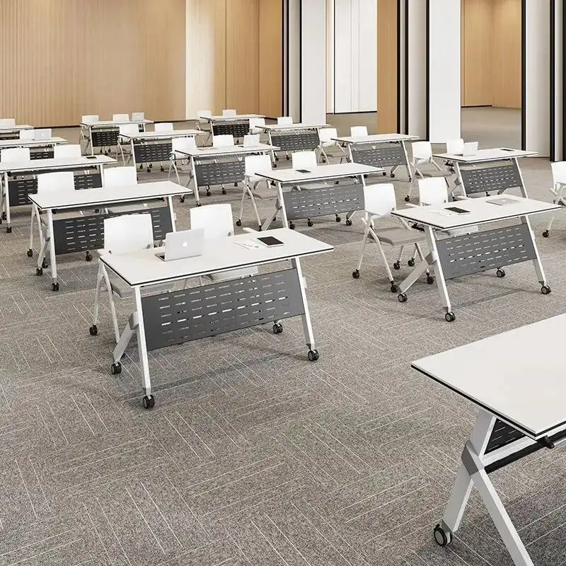 Conference Foldable Table - Modular Interlocking Training Table, Mobile Design, Suitable for Office Meetings, Space Saving