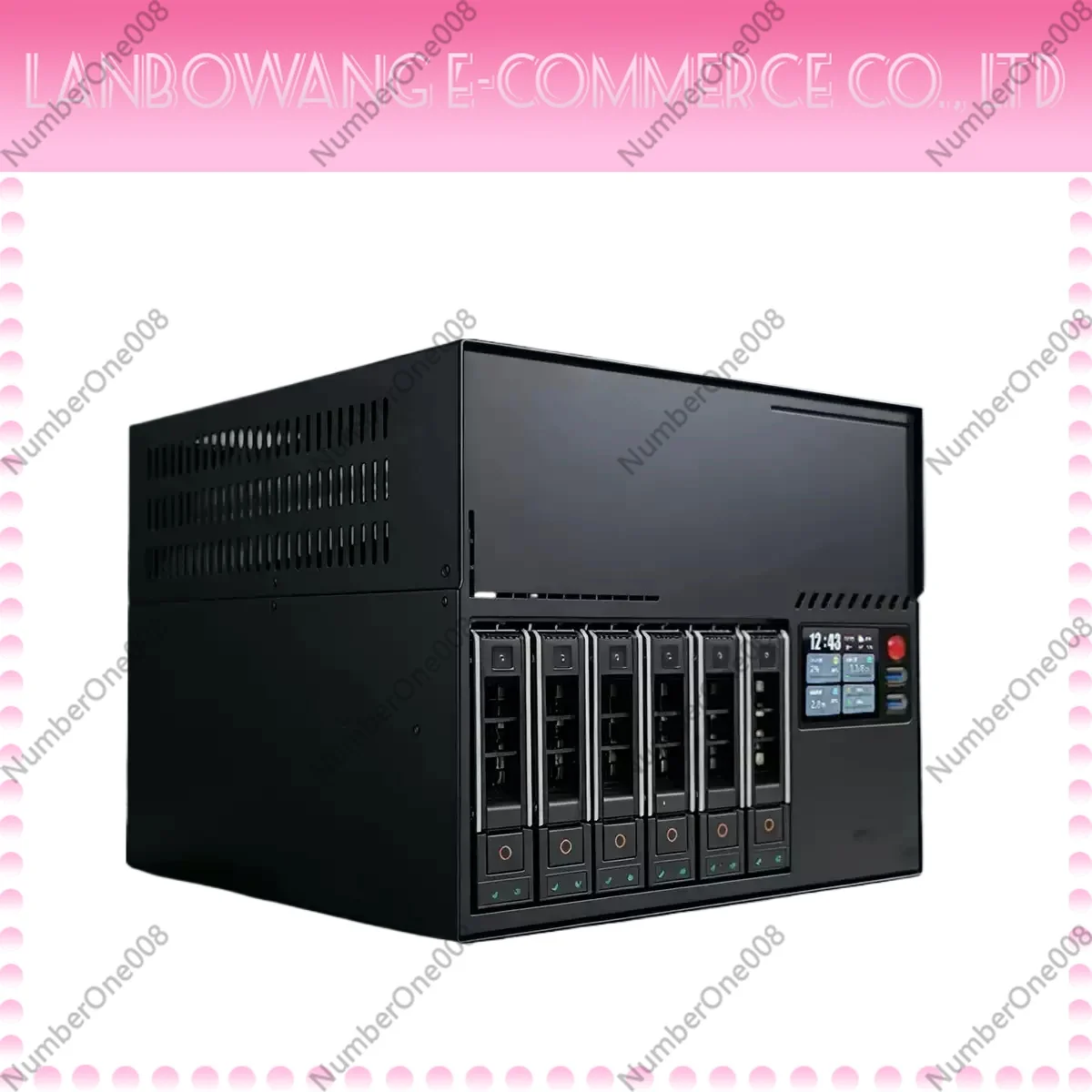 

6-Disc NAS chassis 3.5 MATX metal NAS chassis DIY LED secondary screen