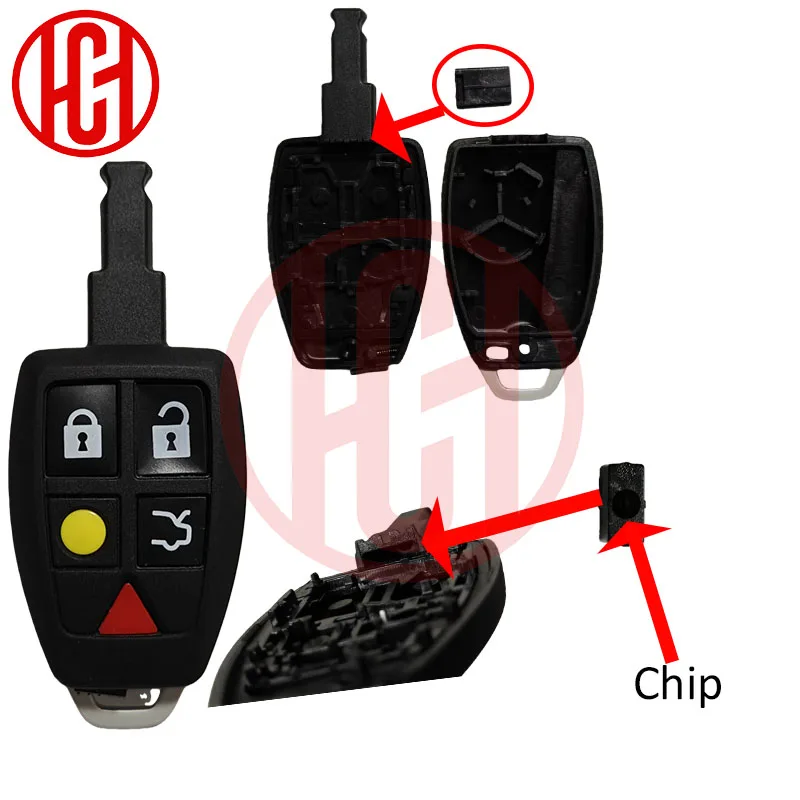 Coque de clé de voiture intelligente à 4/5 boutons pour Volvo XC70 XC90 V40 V50 V70 V90 C30 C70 S60 S40 D5