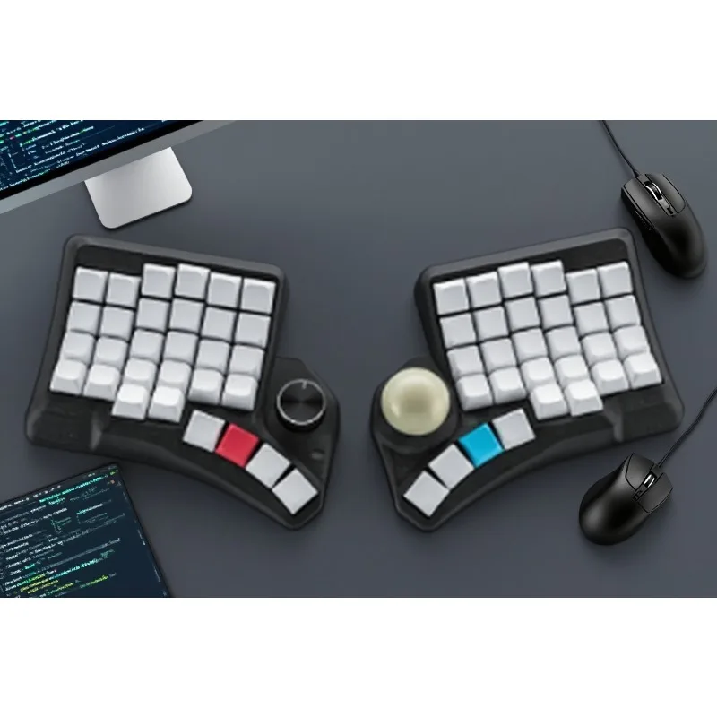 جديد HPD V2 MX السلكية الساخنة مبادلة Teclado دعم QMK/فيال 15 طبقة 34 مللي متر كرة التتبع Costom مريح سبليت لوحة المفاتيح لتصميم اللاعبين #4