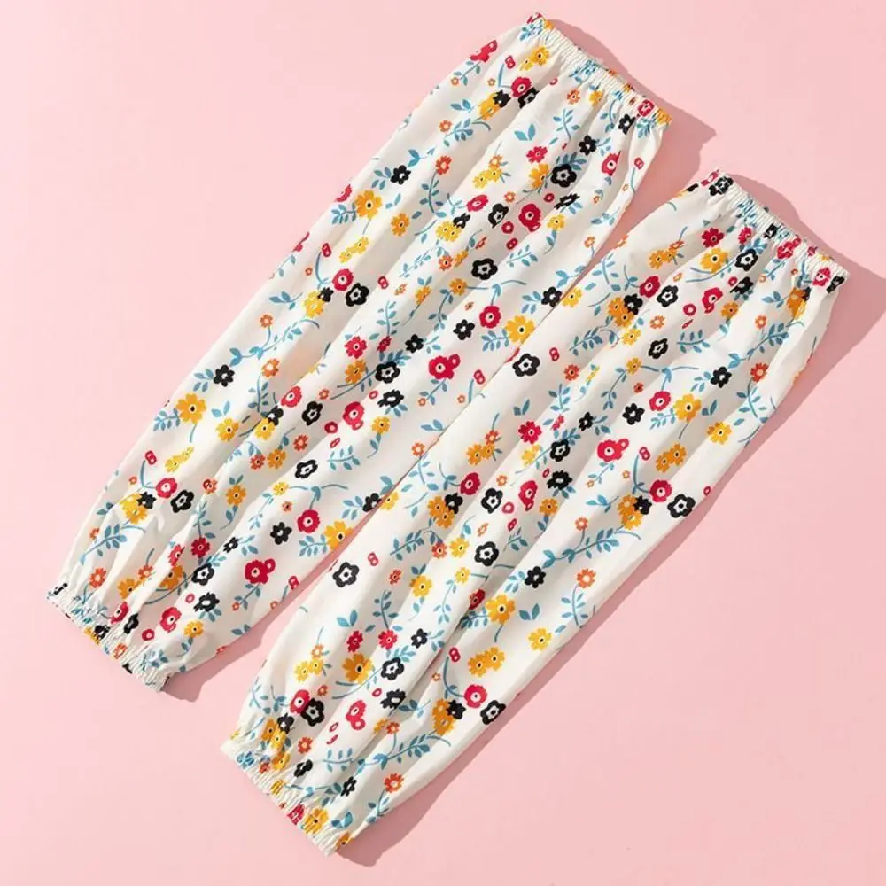 New Fashion Floral Ice Silk Gloves Anti-UV Loose Sunscreen Sleeves Breathable Arm Protectors Riding Driving Sleeves Summer