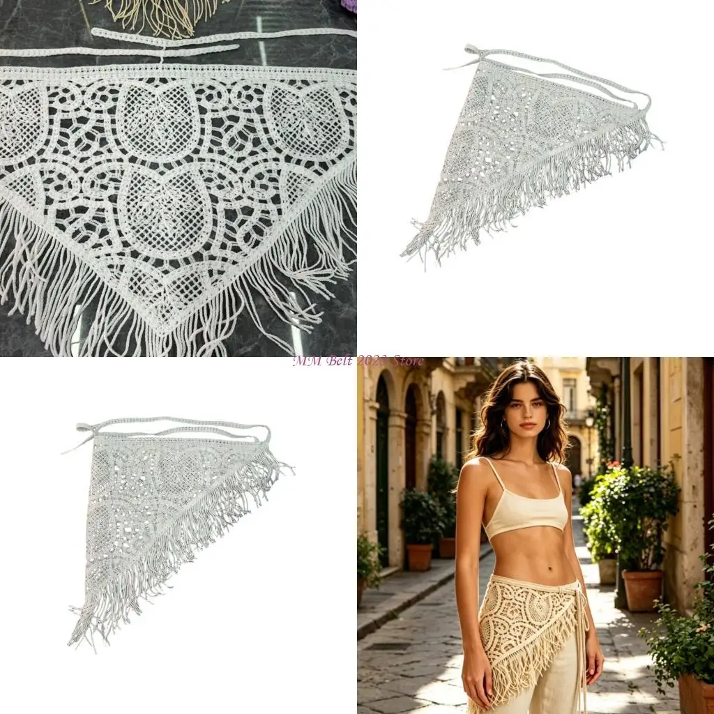 

49ME Multipurpose Cotton Scarf With Fringe Head Wrap Perfect For Outdoor Activities