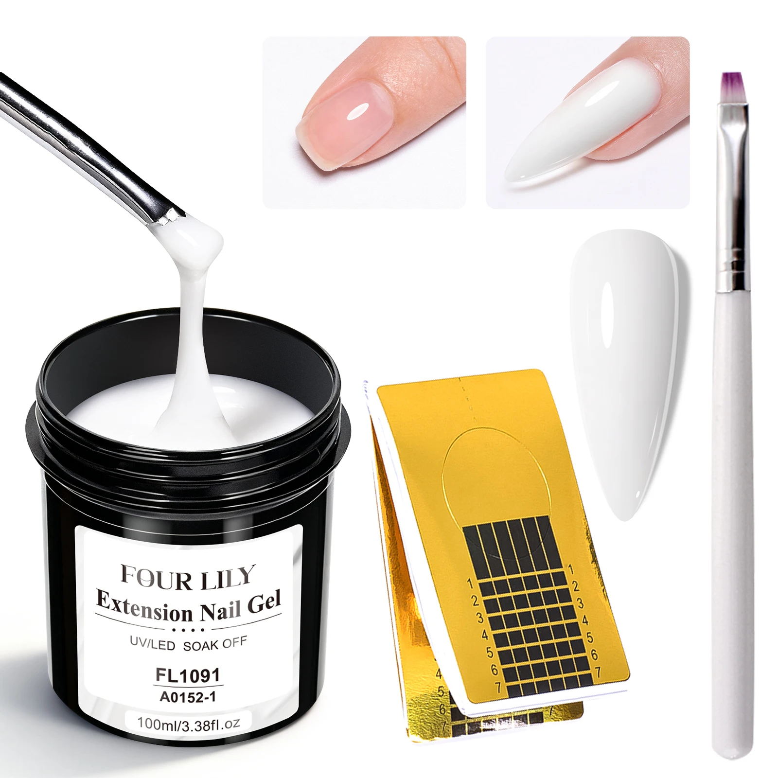 3pcs 100ml Extension Nail Gel Kit with Nail Forms  Pen  Tools Strong Long Lasting Nail Extension Manicure