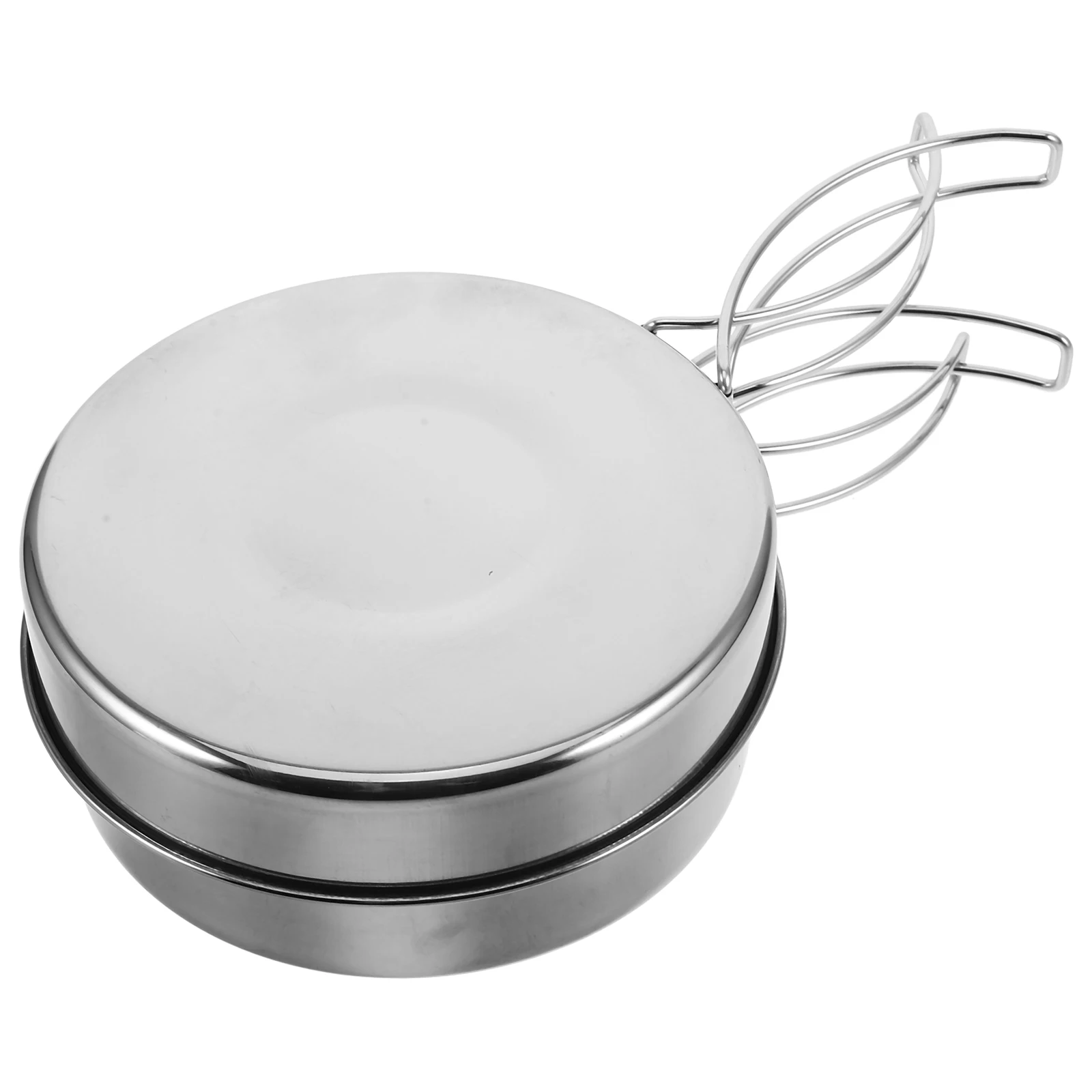

Stainless Steel Cookware Set Portable Lightweight Camping Pot Mini Foldable Deep Outdoor Picnic Tableware Efficient Cooking