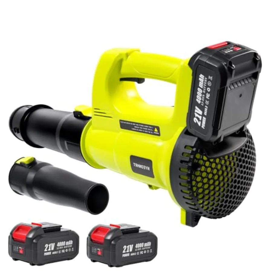 

Аккумуляторная воздуходувка для листьев 8.0Ач - 21В, мощный бесщеточный двигатель, 650CFM, 2 батареи, легкая ручная воздуходувка