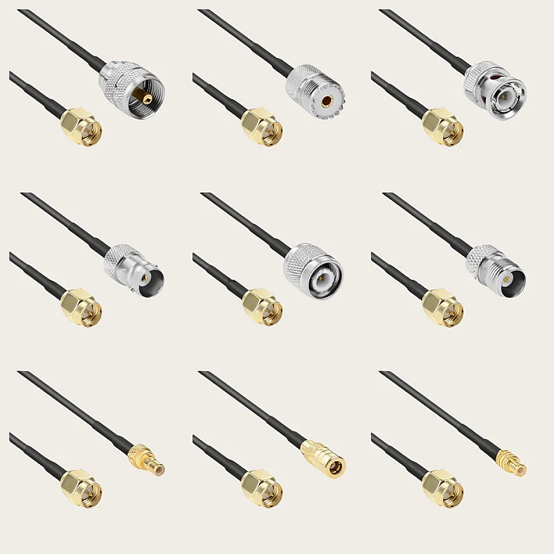 RG174 cable UHF/BNC/TNC/SMB/MCX/MMCX to SMA Male Connector antenna signal connection cable extension cable