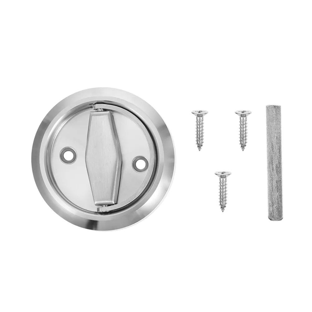 Round Hidden Foldable Ring Pull Handle Stainless Steel Anti-Rust Furniture Cabinet Door Pulls Smooth Flat Surface Space Saving