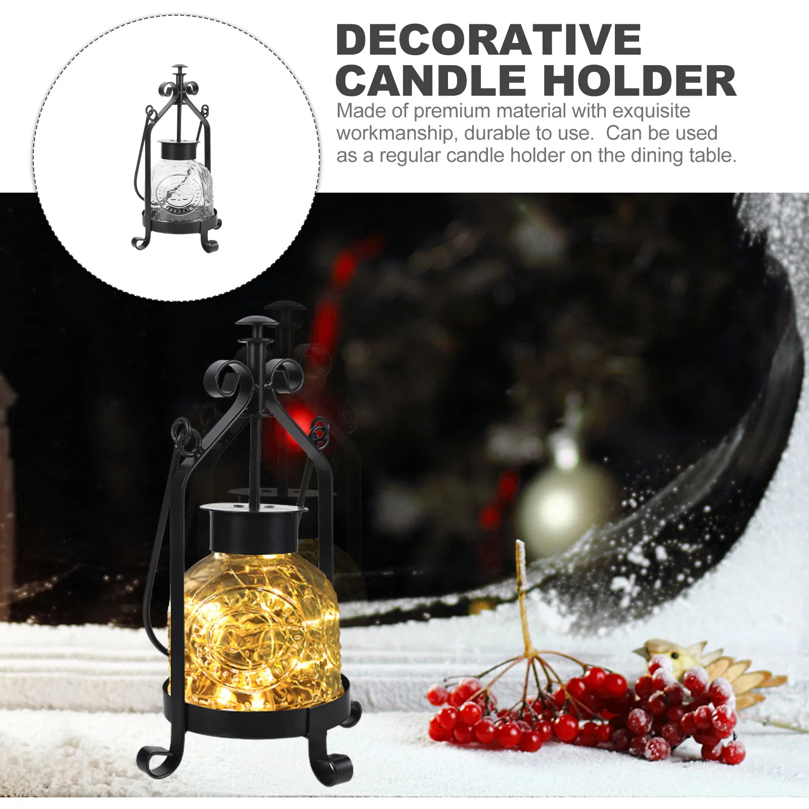 Vintage Oil Lamp Design Holder Iron Art Creative Geometric Romantic Table Ornament Home Decor