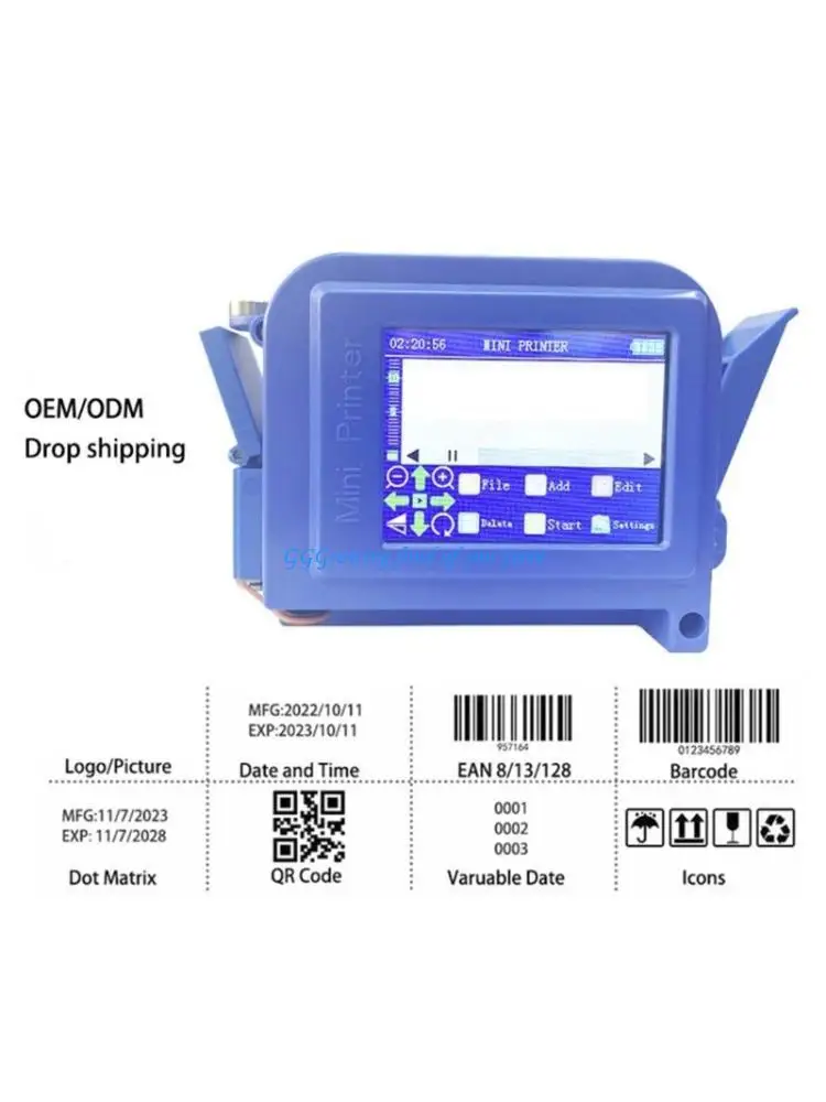 

H9EB 28 Language Handhelds Printers Labeler for Code Barcodes Production Date Logos