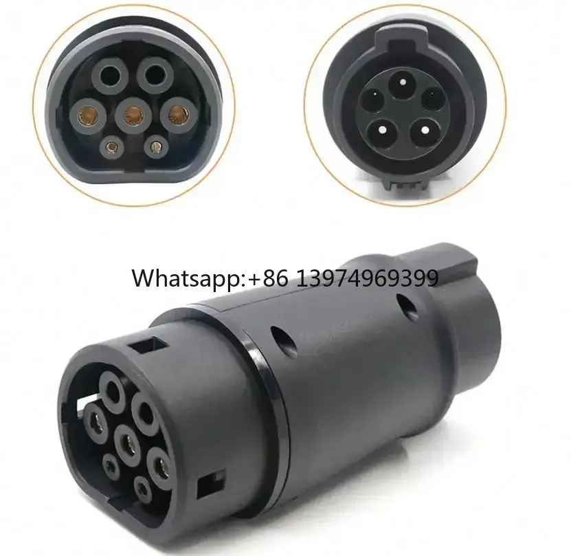 16A 32A EVSE Adaptor Electric Vehicle Car EV Charger Connector SAE J1772 Socket Type 1 to Type 2 EV Adapter Socket