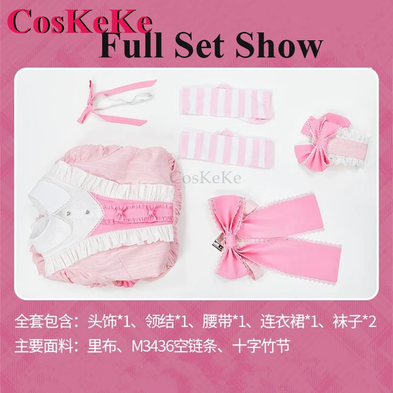 CosKeKe Stocking Cosplay Panty & Stocking With Garterbelt Costume Pink Sweet Lolita Dress Halloween Party Role Play Clothing New