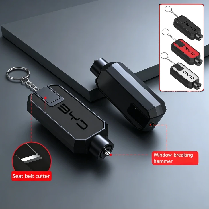 Mini Safety Hammer Life-saving Emergency Self-rescue Tool Keychain For BYD Song Tang Yuan Plus Atto 3 E6 Qin Pro Car Accessories