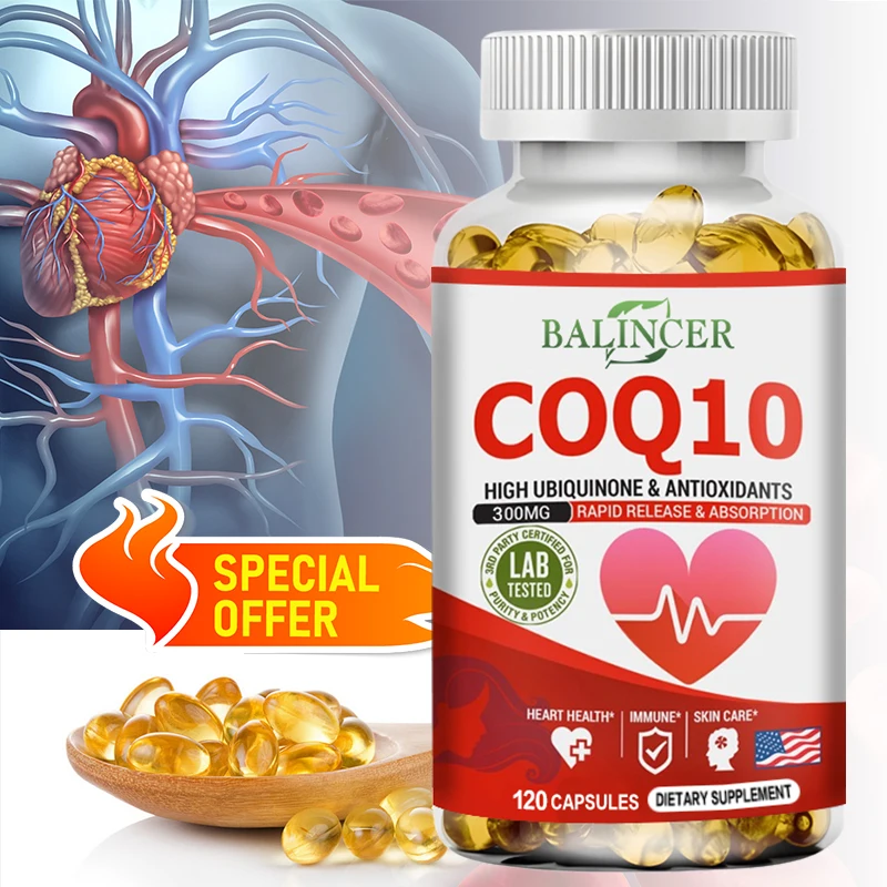 

CoQ10 High Ubiquinone & Antioxidants 300Mg High Strength & Potency Heart Health Support Immunity | Skin Care