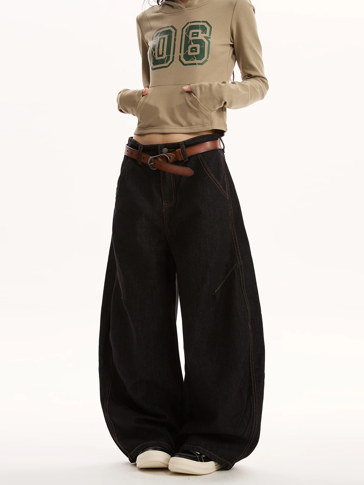 

Джинсы женские в американском ретро-стиле, оригинального цвета, с эффектом потертости, прямого кроя, повседневные, рабочие, с высокой посадкой, модель Knife Pants...