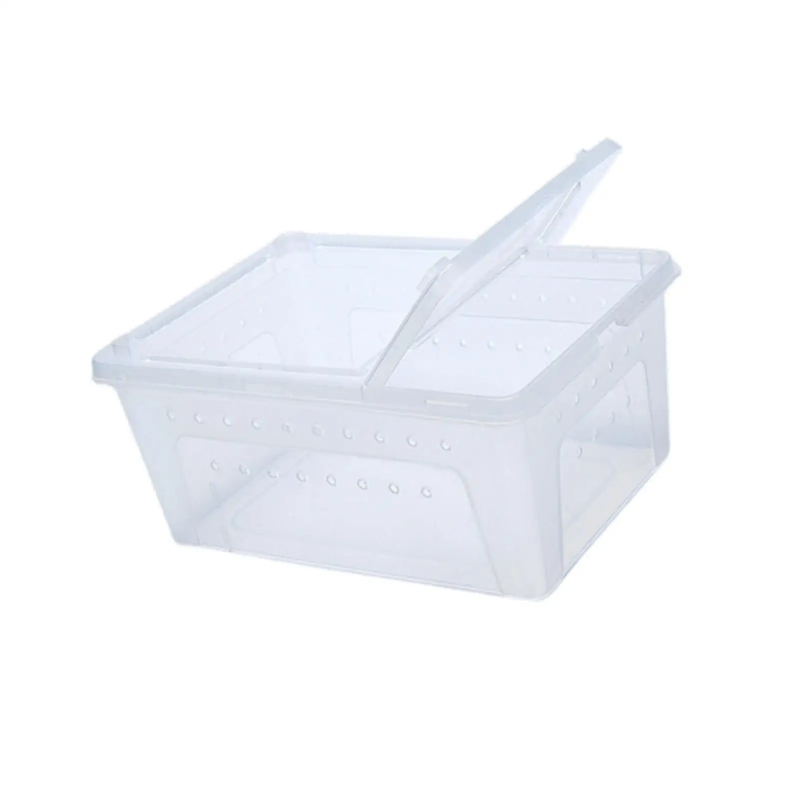 Travel Reptile Breeding Box Clear Plastic Enclosure with Small Vents for Turtle Aquarium and Lizard