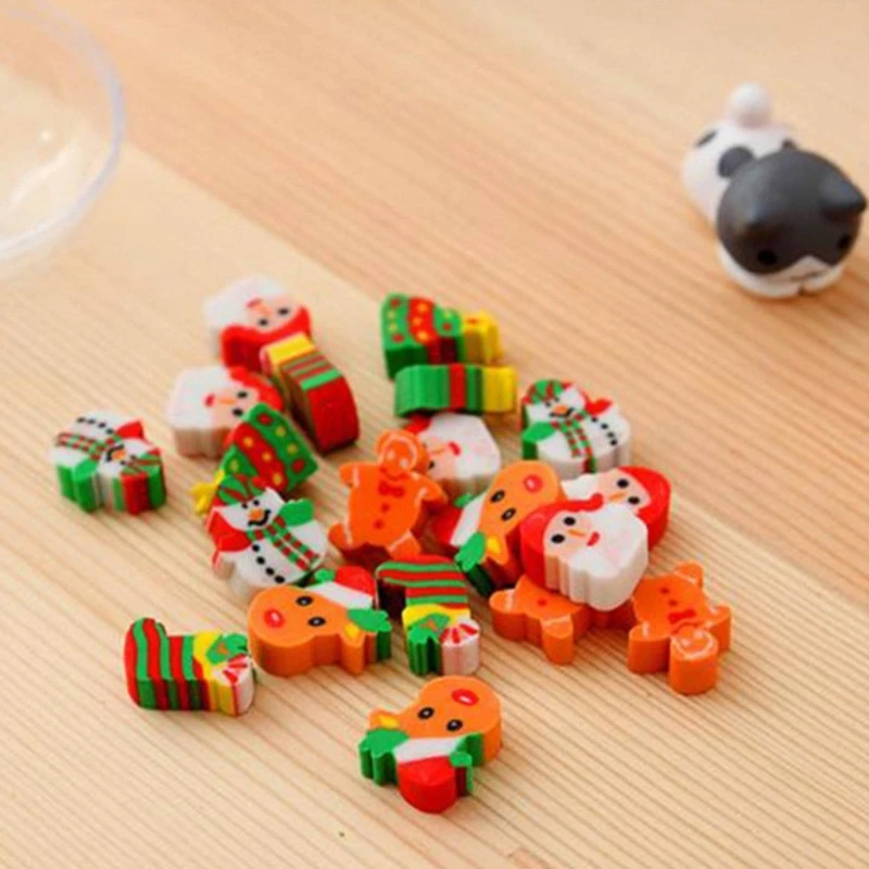 Y1UB Christmas Balls Erasers Animal Erasers Kids Erasers Bulk Santa Gift Filling