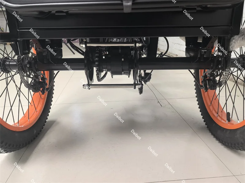 750W Familien-Elektrofahrrad 2-Sitzer Fatbike Elektrofahrrad mit 3 Rädern Abnehmbarer Akku Elektro-Dreirad für Erwachsene mit Beifahrern – Detail 7