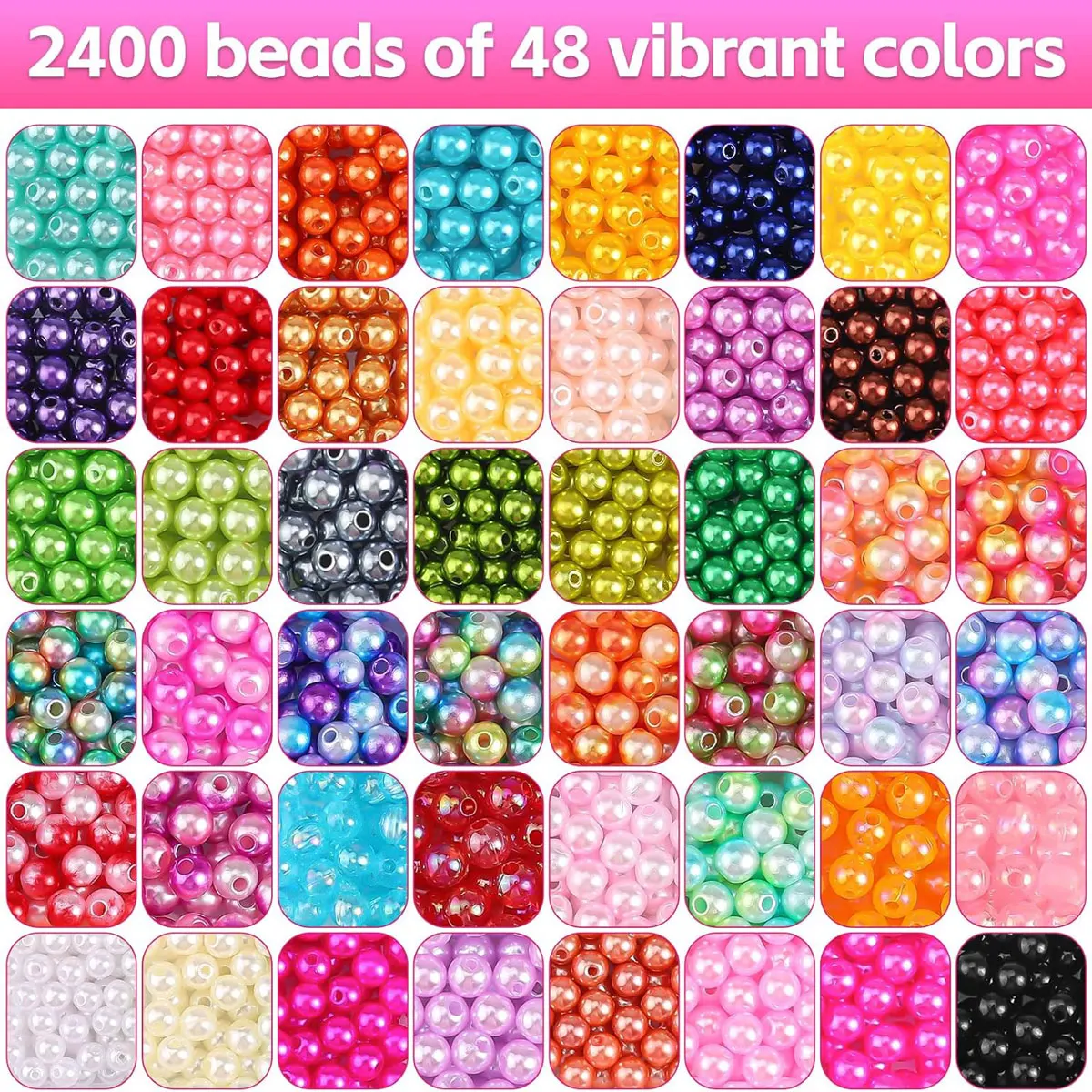 2400PCS Pearl Bracelet Making Kit for Beginners