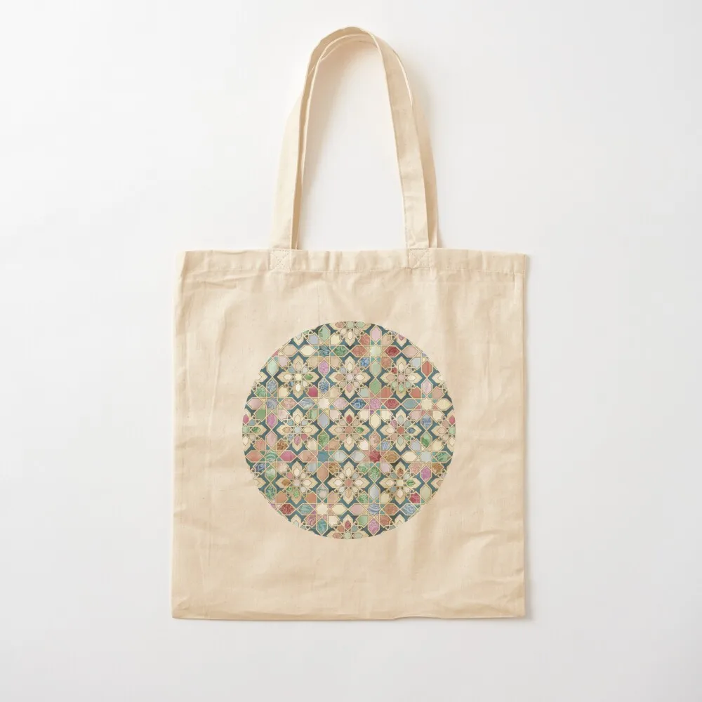 

Muted Moroccan Mosaic Tiles Tote Bag Women's bag bag for beach bags luxury women Cloth Canvas Tote