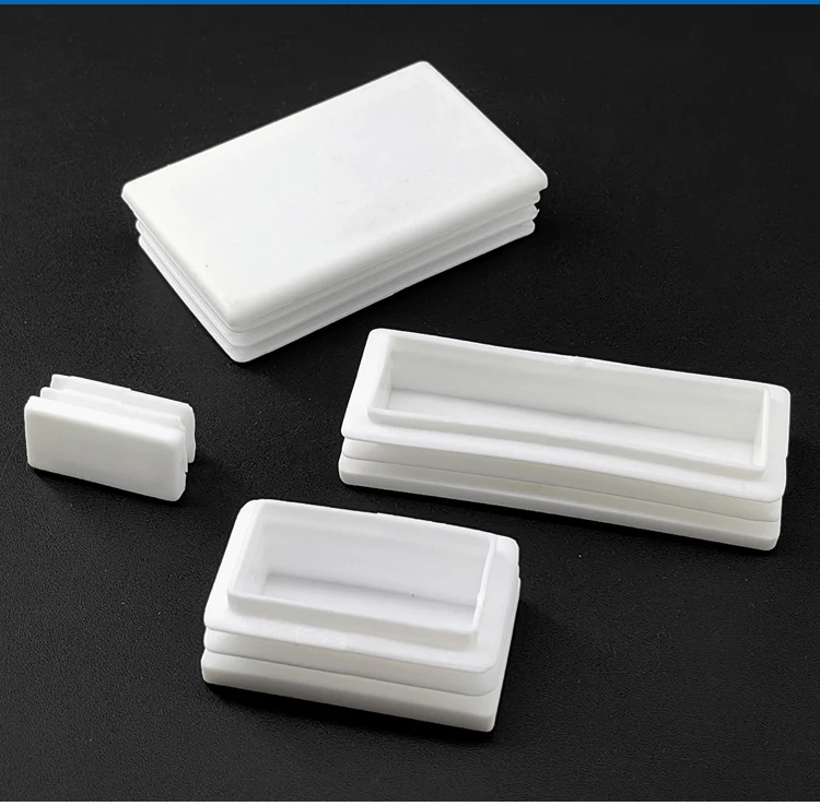 5/10/20Pcs White Rectangle/Square Blanking End Cap Table Leg Foot Pad Steel Pipe Insert Plug 13/15/16/19/20/25/30/32/35mm~200mm