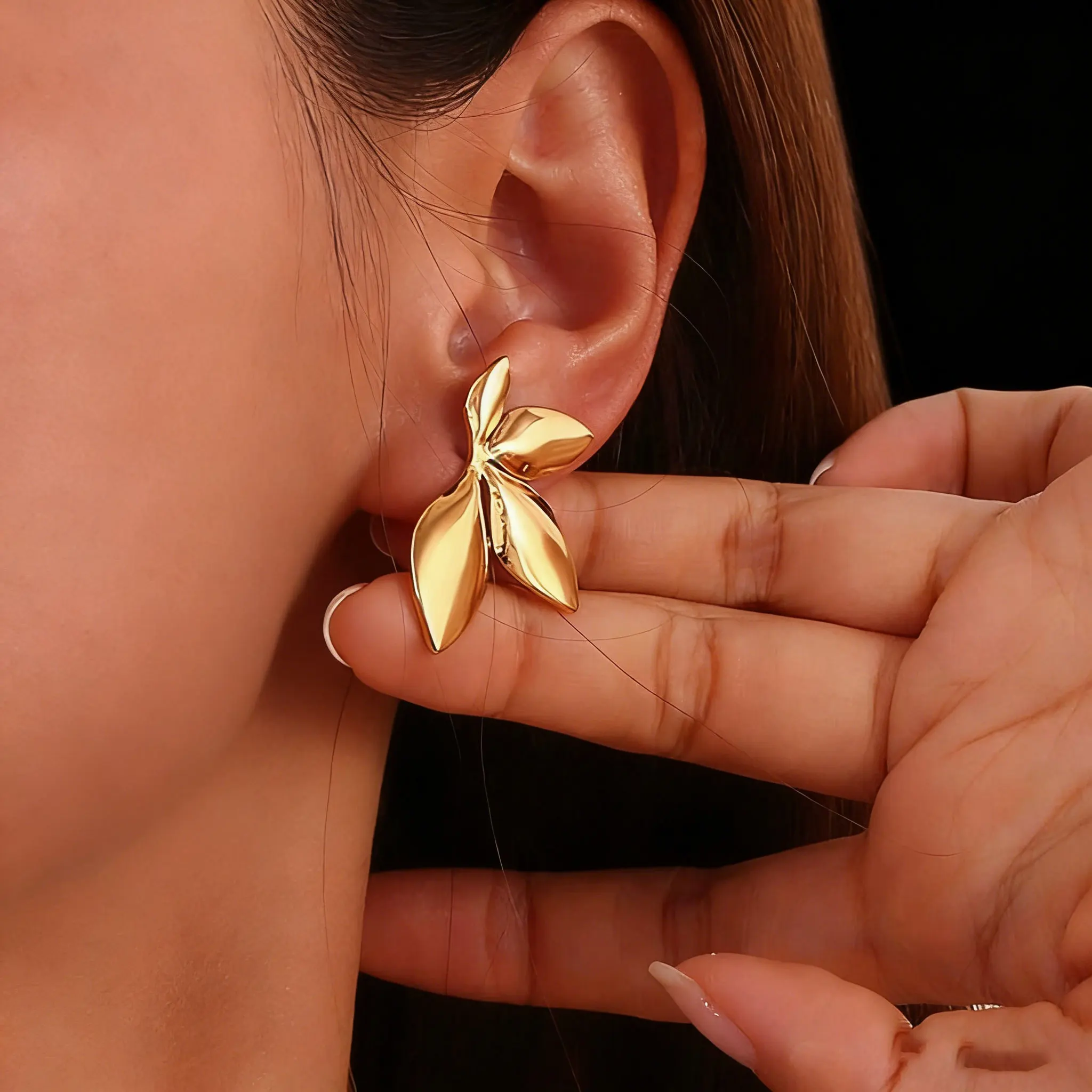 

Party Wear Irregular Floral Earrings European American Creative Trendy New Style Jewelry