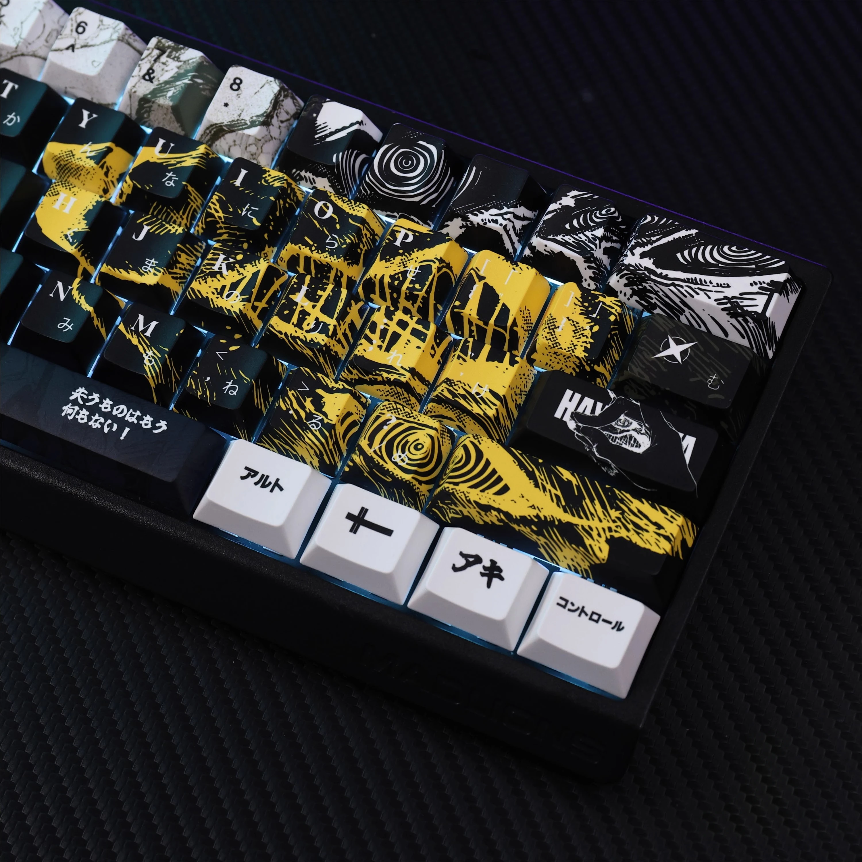 Hayakawa Anime Keycaps Set PBT Sublimation Keyboard Caps Customized Cherry Profile Keycaps for Mechanical Keyboard Accessories