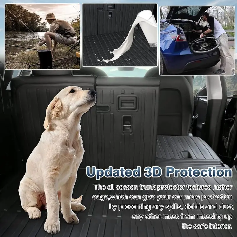 ل تسلا نموذج 3 هايلاند 2024 الجبهة والخلفية فرش داخلي للسيارات والشاحنات TPE السجاد مقاوم للماء منصات مقاومة للطقس صعودا وهبوطا طبقة الحصير #4