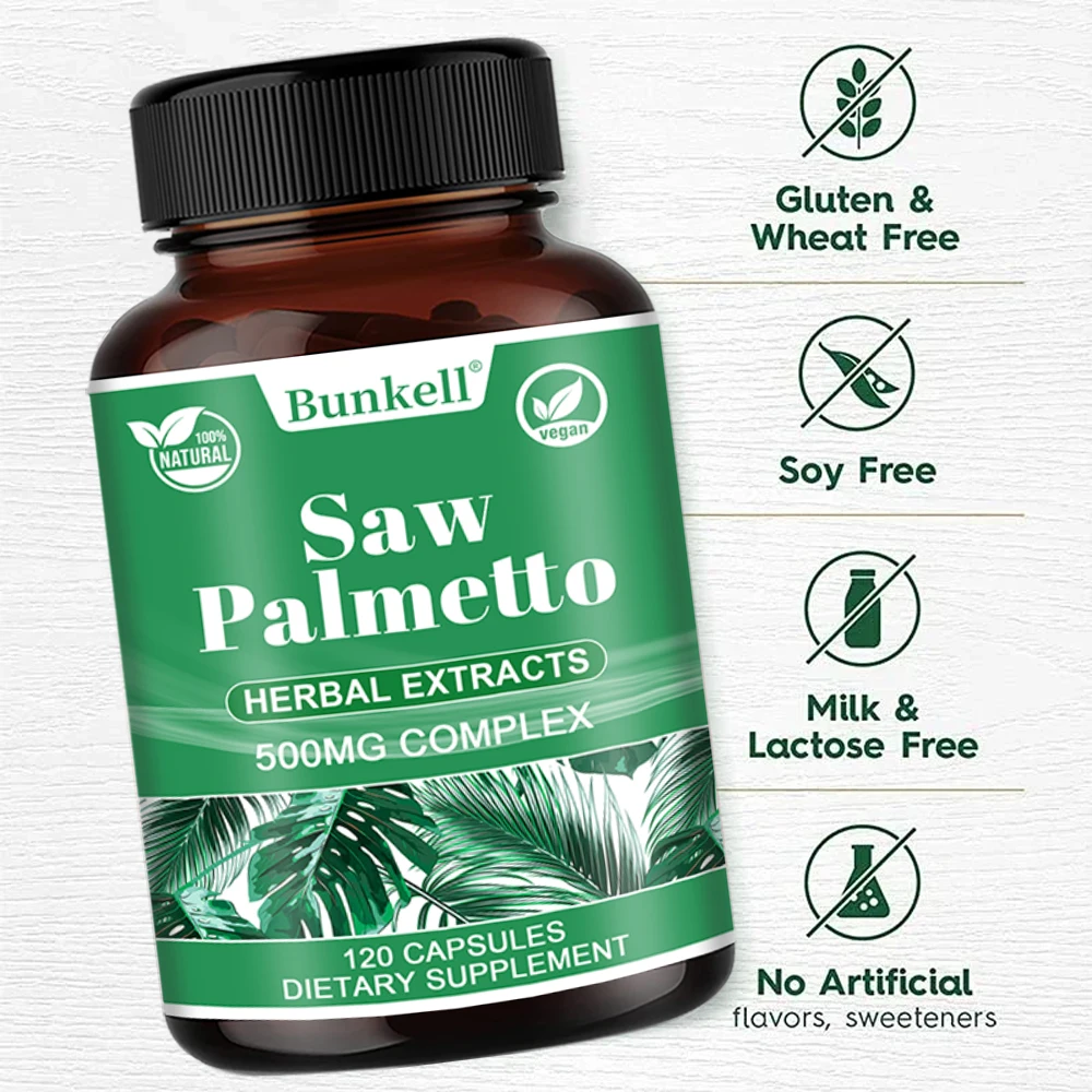 Saw Palmetto Supplement Capsules - Promotes Urinary Tract Health, Promotes Hair Growth, Helps Improve Frequent Urination