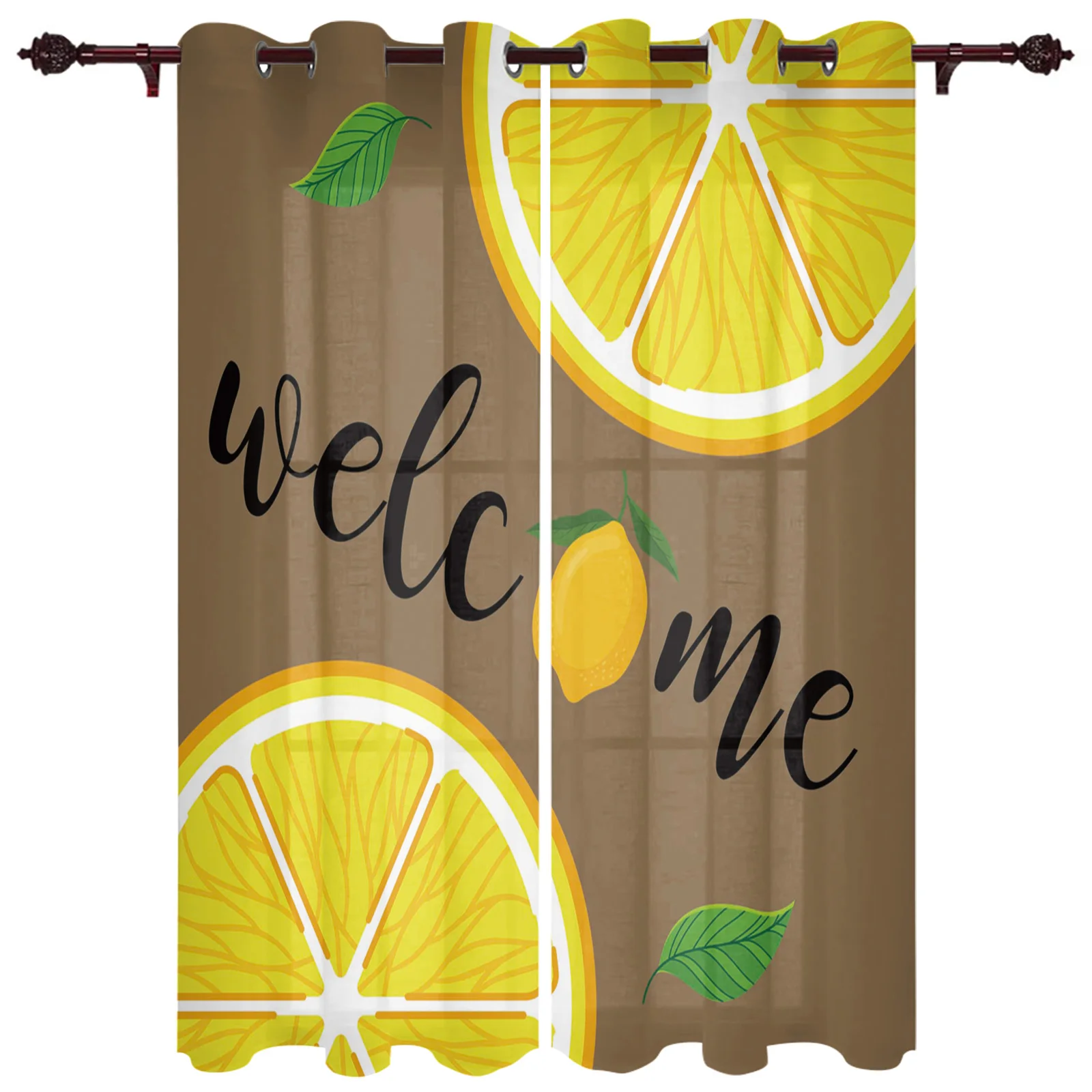 Lemon Fruit Fresh Valance Curtains Luxury Curtain Valance Sheer Window Curtains For Kitchen Living Room Garden Pergola