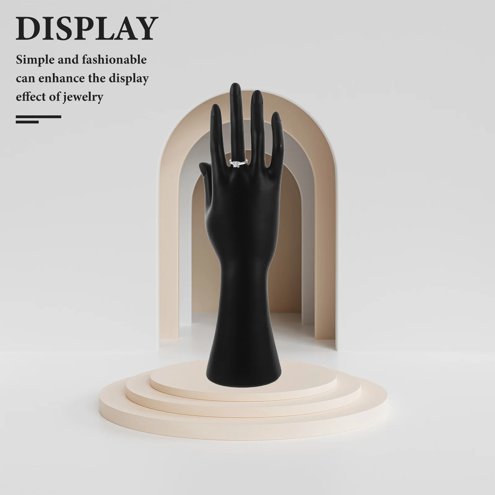 

Jewelry Display Stand Hand Ring Holder Bangle Touch Case Mannequin Bracelet Human Body Modern Spacesaving Glove Black Packaging