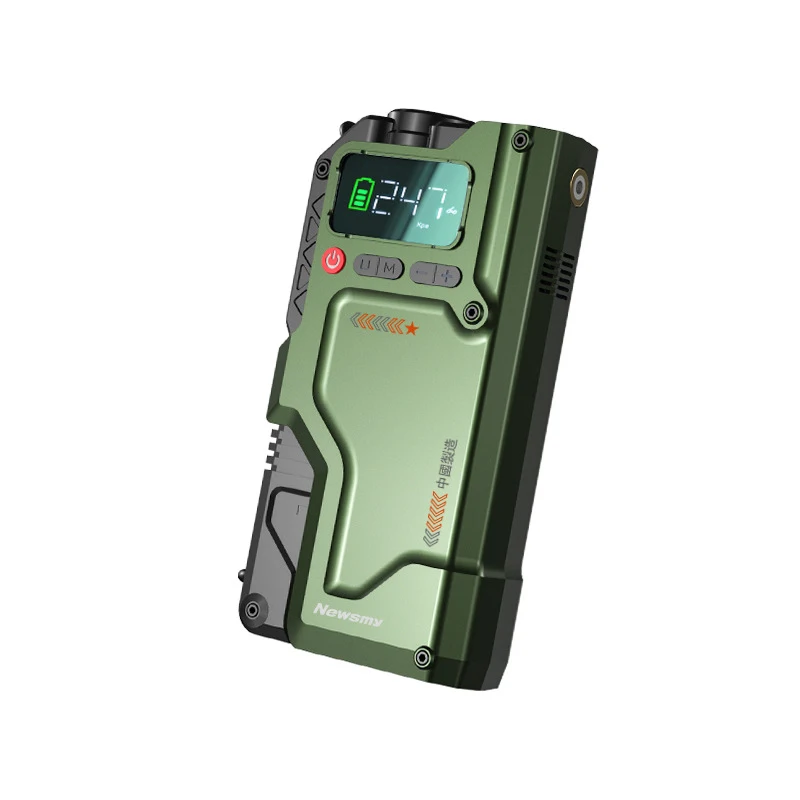 

Портативное пусковое устройство 2-в-1 для автомобиля с воздушным компрессором, перезаряжаемый аварийный комплект питания для запуска двигателя