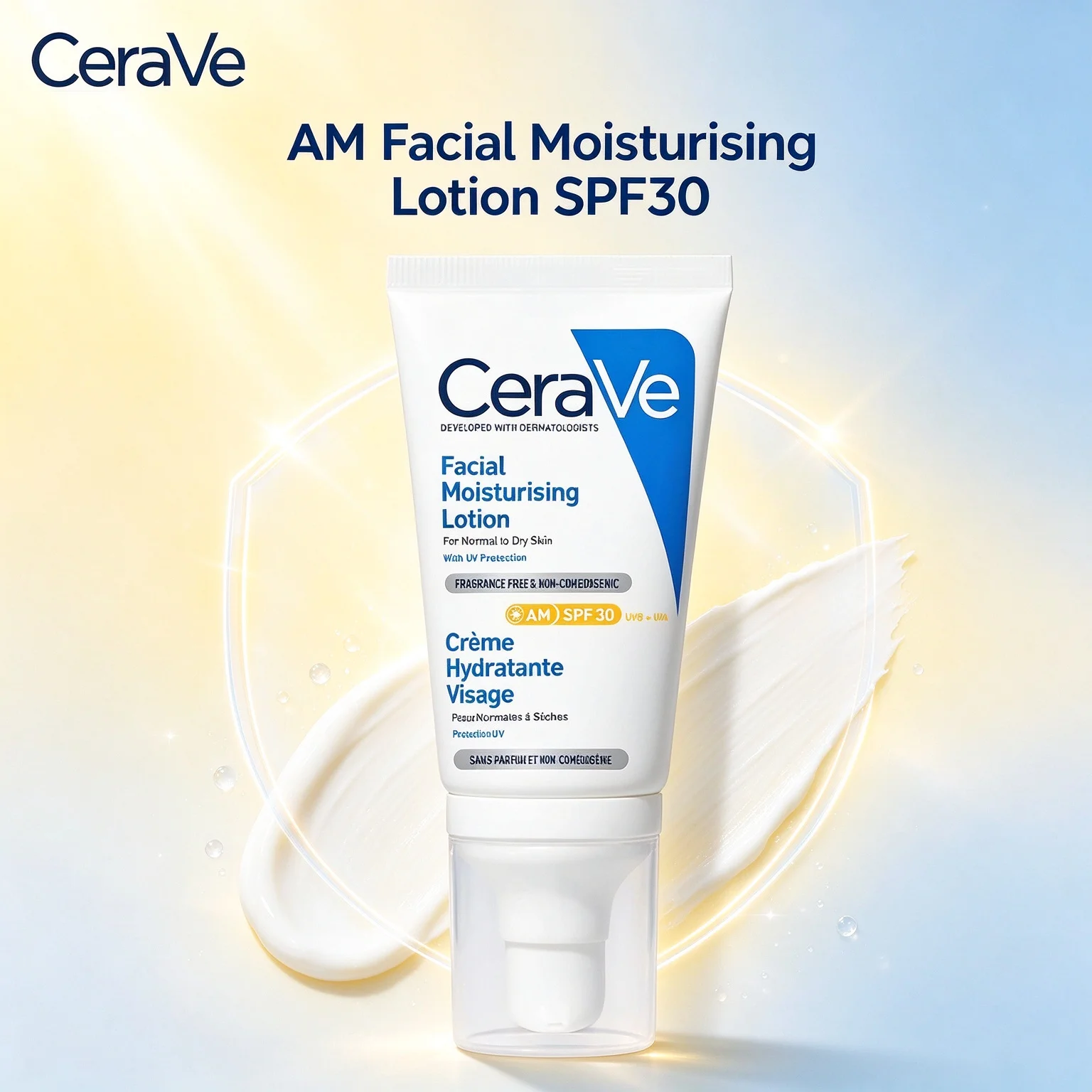 CeraVe AM Facial Moisturising Lotion SPF30 1.75 FL OZ /52ml Non Comedogenic Day Cream Prevent Sun Damage For Face