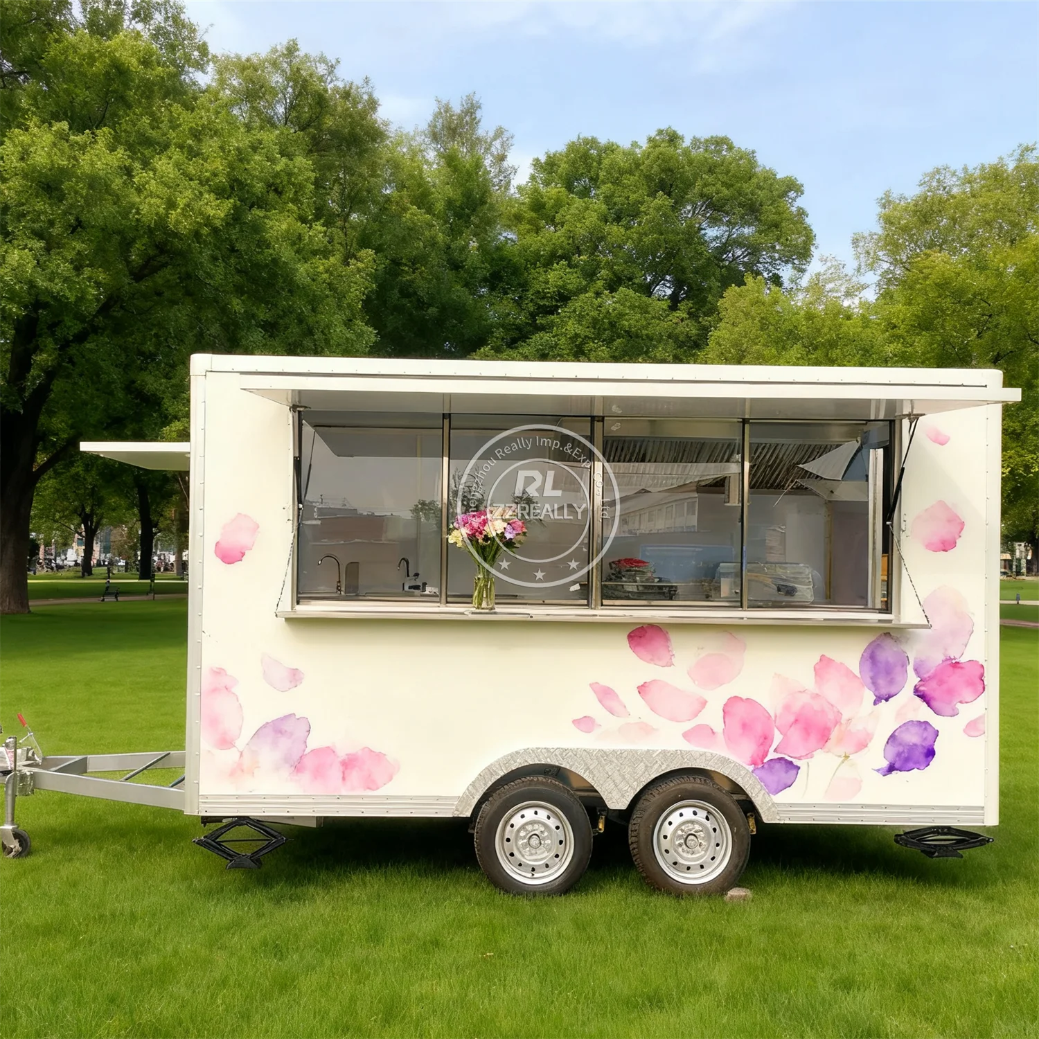 

Customized Mobile Food Trailer Fully Equipped Concession Catering Cart Ice Cream Cart Food Truck With Full Kitchen For Sale