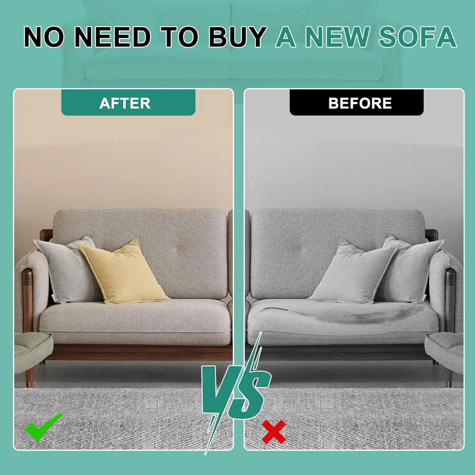Couch Cushion Five Layer Soft Sponge Seat Pad Thick Supportive Sofa Chair Replacement for Living Room Comfort