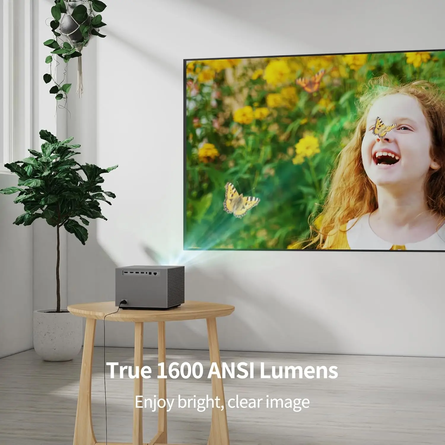 

1600ANSI Lumens DLP Projector, 100, 4K Home Theater Projector with WiFi and Bluetooth,