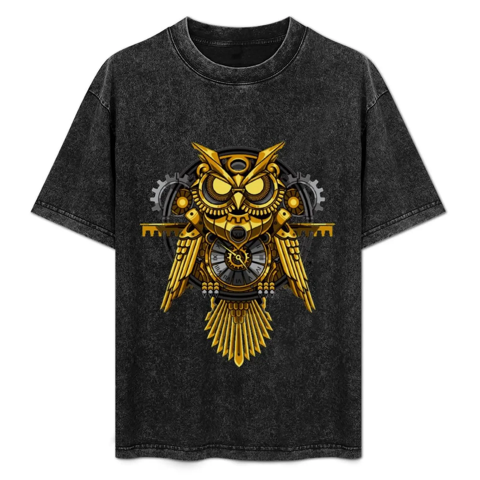 

Steampunk owl T-Shirt vintage clothes Aesthetic clothing tshirts personalised cute clothes mens graphic t-shirts hip hop
