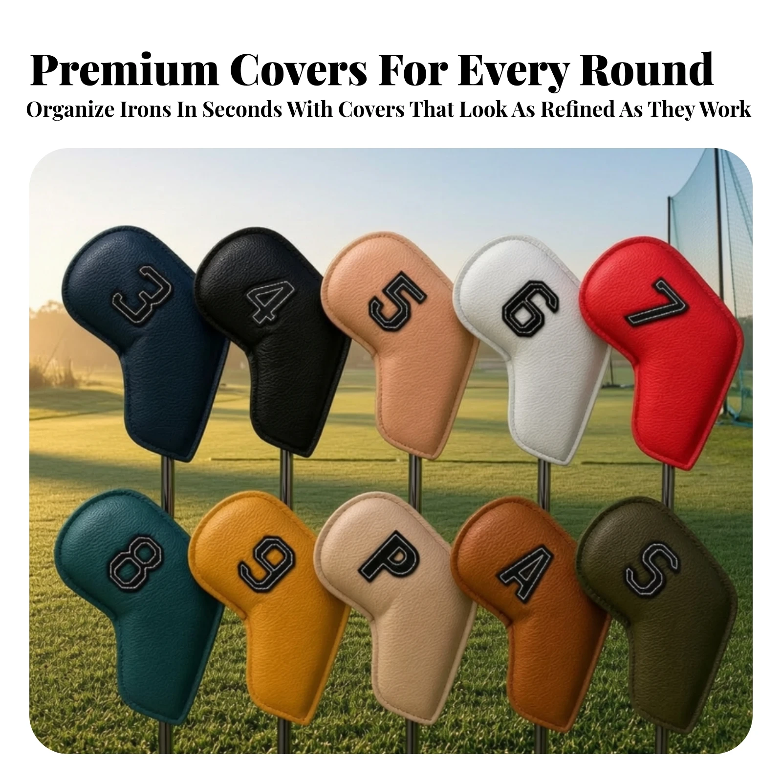 10 Pieces Golf Club Iron Head Covers Easy to Identify Golf Iron Covers Premium Lightweight for Golfers