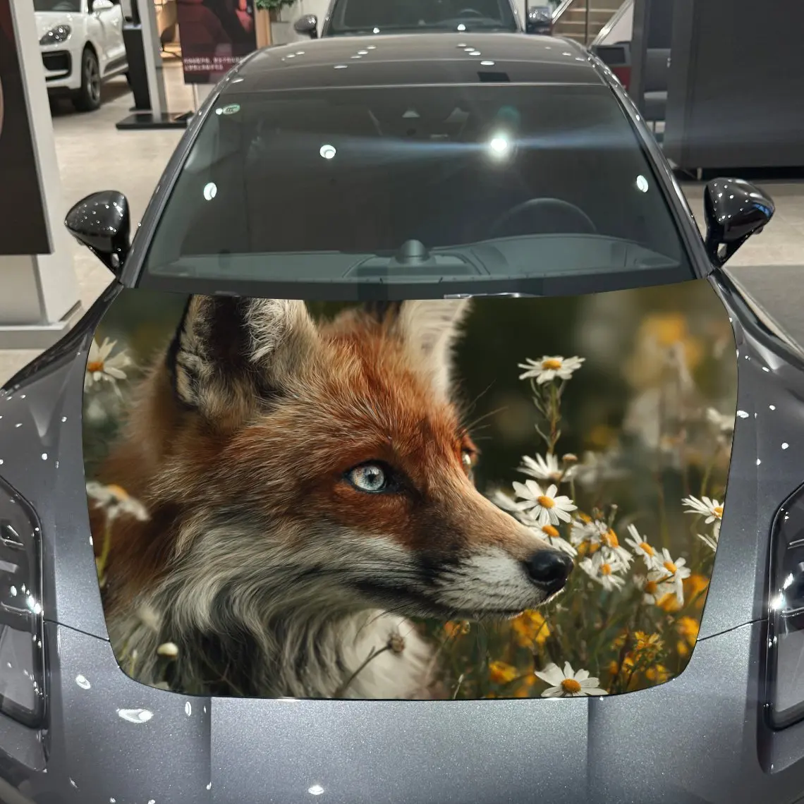 

Flower Fox Printed Car Hood Stickers-Colorful PVC Stickers Suitable For Racing Car Bodies,external Vinyl Modification Accessorie