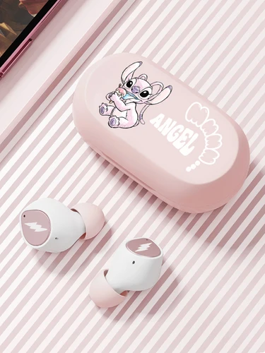 Auriculares inalámbricos Disney con Bluetooth 5,3, auriculares estéreo HiFi de Serie genuina para teléfonos Android/iOS Stitch Angel IP