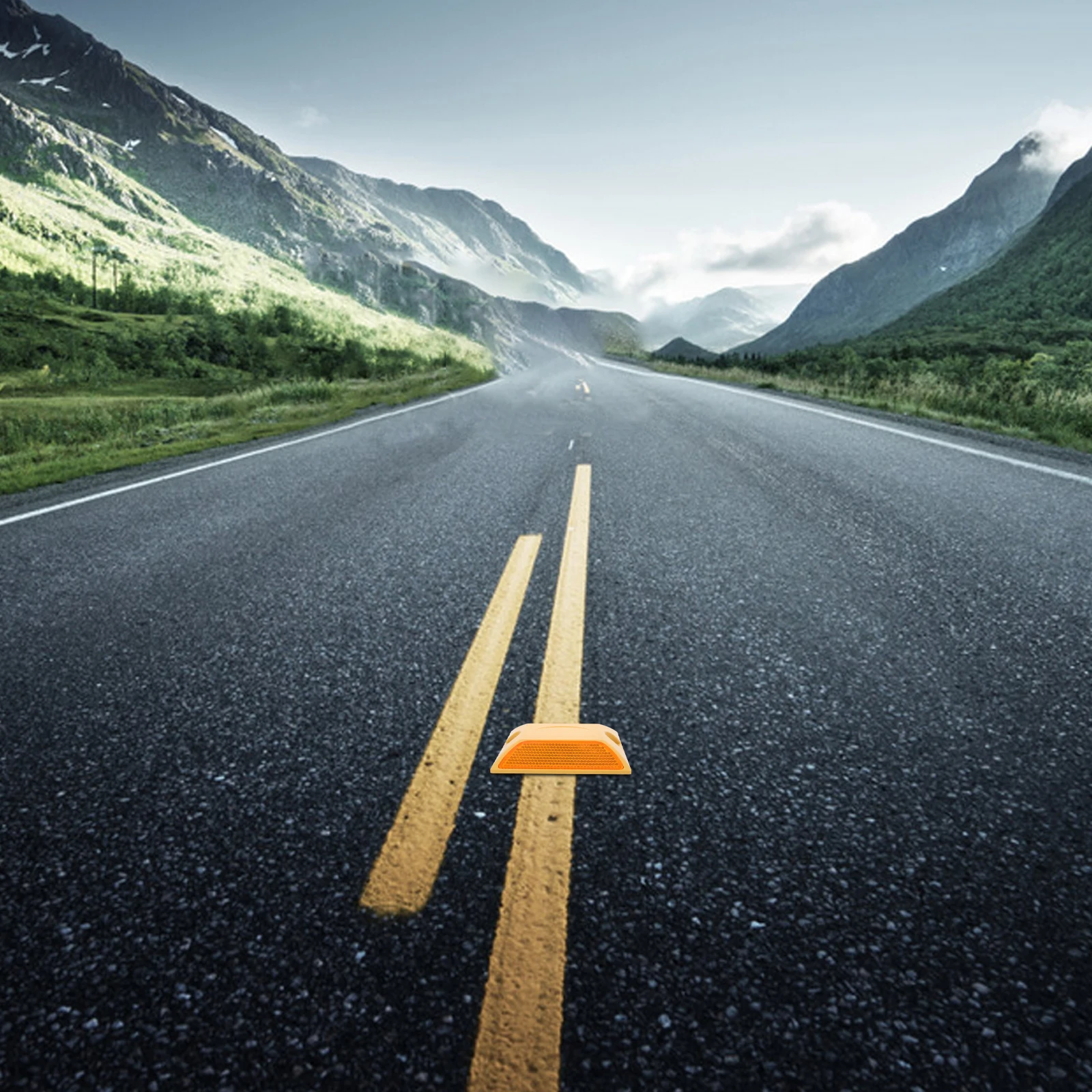 4 قطعة ترصيع الطريق البلاستيكية العاكسة مزدوجة الوجهين علامات الرصيف المرتفعة الطريق السريع وسادة تباطؤ الرؤية الليلية دائم