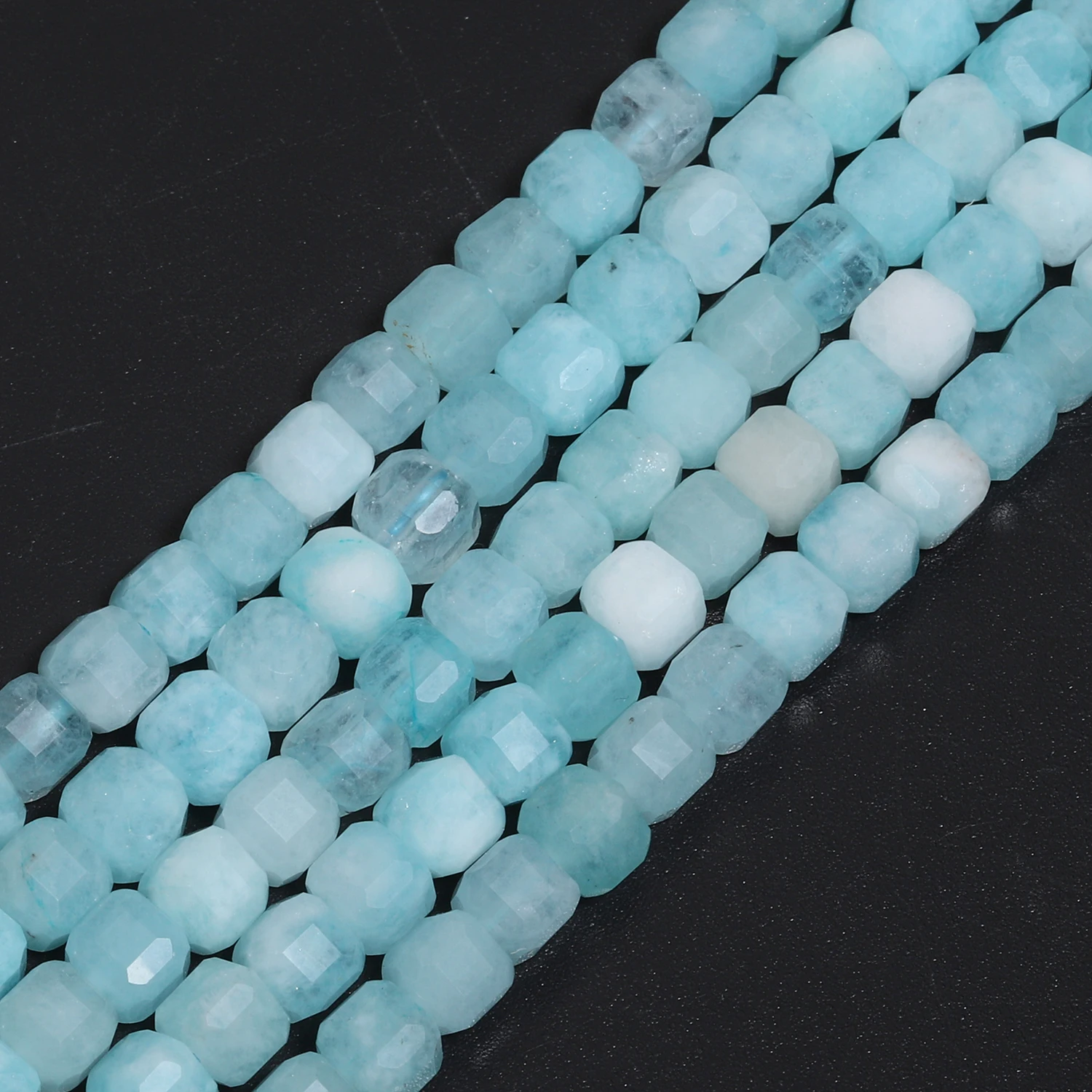 5x5mm AAA Faceted Cube Natural Stone Blue Angelite Beads Square Spacer Beads For Jewelry Making DIY Charms Bracelet Accessories